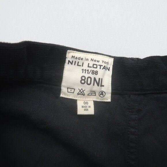 Nili Lotan Shon Pants in Jet Black Corduroy Size 00 - Picture 7 of 11